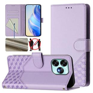 For Umidigi A15 / A15C / A15T Honeycomb Embossing RFID Leather Phone Case(Light Purple)