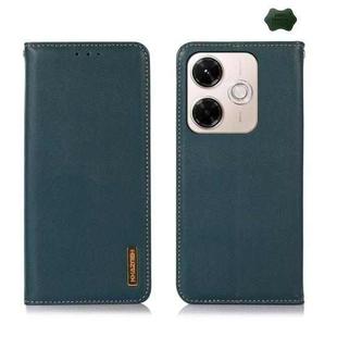 For Redmi 13X KHAZNEH Nappa Top Layer Cowhide Leather Phone Case(Green)