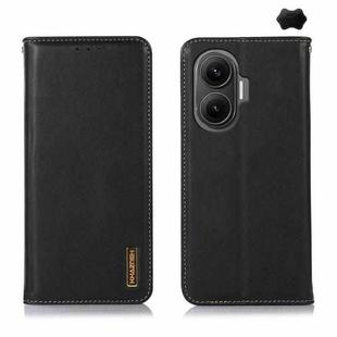 For Redmi Turbo 4 Pro KHAZNEH Nappa Top Layer Cowhide Leather Phone Case(Black)