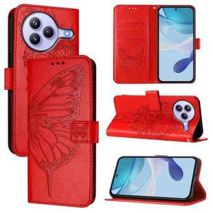 For Xiaomi Civi 5 Pro 5G Embossed Butterfly Leather Phone Case(Red)