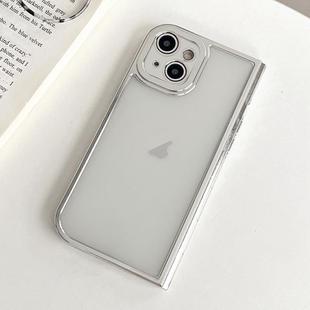 For iPhone 15 Plus Electroplated Solid Color Fine Hole TPU Phone Case(Transparent)