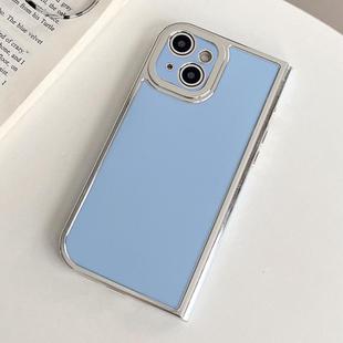 For iPhone 15 Plus Electroplated Solid Color Fine Hole TPU Phone Case(Sky Blue)