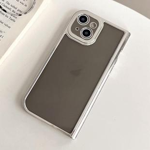 For iPhone 15 Electroplated Solid Color Fine Hole TPU Phone Case(Grey)