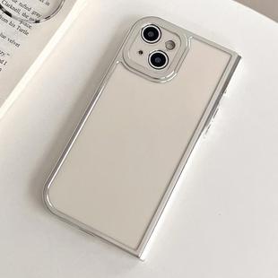 For iPhone 14 Plus Electroplated Solid Color Fine Hole TPU Phone Case(White)