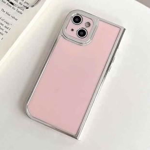 For iPhone 14 Plus Electroplated Solid Color Fine Hole TPU Phone Case(Pink)