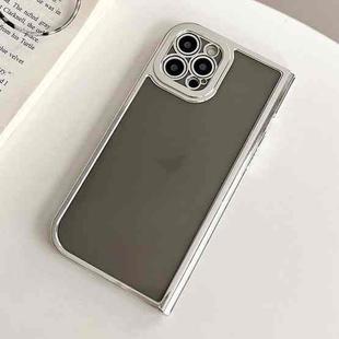 For iPhone 14 Pro Max Electroplated Solid Color Fine Hole TPU Phone Case(Grey)