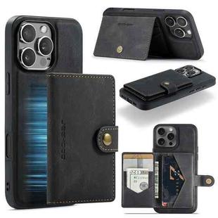 For iPhone 16 Pro Max JEEHOOD J01 Retro Magnetic Detachable Wallet Phone Case(Black)