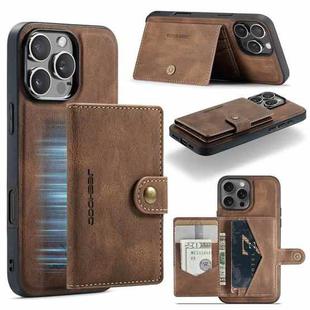 For iPhone 16 Pro Max JEEHOOD J01 Retro Magnetic Detachable Wallet Phone Case(Brown)