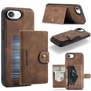 For iPhone 16e JEEHOOD J01 Retro Magnetic Detachable Wallet Phone Case(Brown)
