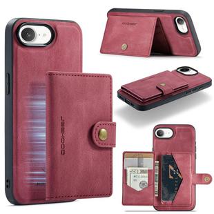 For iPhone 16e JEEHOOD J01 Retro Magnetic Detachable Wallet Phone Case(Red)