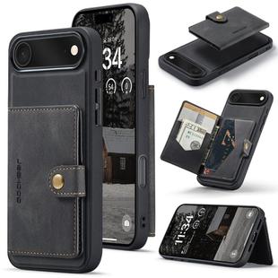 For iPhone 17 Air JEEHOOD J01 Retro Magnetic Detachable Wallet Phone Case(Black)