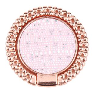 Flash Diamond Metal Mobile Phone Ring Holder(Rose Gold+Pink)