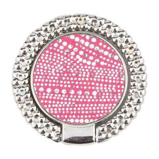 Flash Diamond Metal Mobile Phone Ring Holder(Silver+Rose Red)