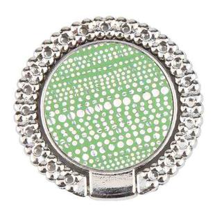 Flash Diamond Metal Mobile Phone Ring Holder(Silver+Green)