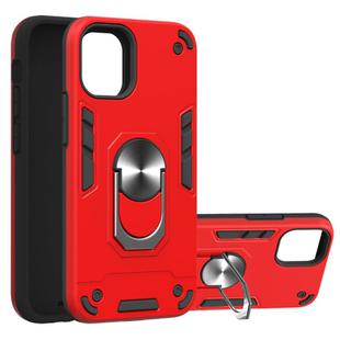 For iPhone 12 mini 2 in 1 Armour Series PC + TPU Protective Case with Ring Holder(Red)