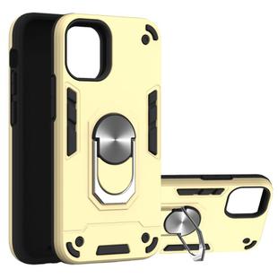 For iPhone 12 mini 2 in 1 Armour Series PC + TPU Protective Case with Ring Holder(Gold)