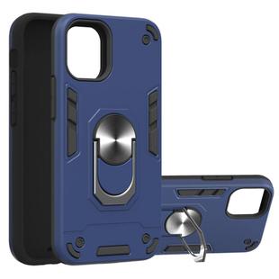 For iPhone 12 mini 2 in 1 Armour Series PC + TPU Protective Case with Ring Holder(Royal Blue)