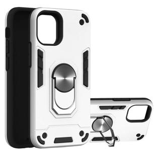 For iPhone 12 mini 2 in 1 Armour Series PC + TPU Protective Case with Ring Holder(Silver)