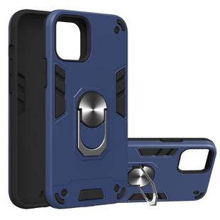 For iPhone 12 / 12 Pro 2 in 1 Armour Series PC + TPU Protective Case with Ring Holder(Royal Blue)