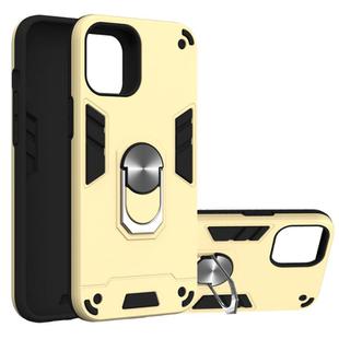 For iPhone 12 Pro Max 2 in 1 Armour Series PC + TPU Protective Case with Ring Holder(Gold)