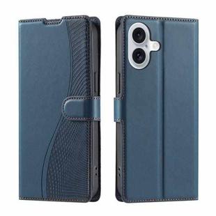 For iPhone 16 Voltage Ultra-thin Dot Leather Phone Case(Blue)