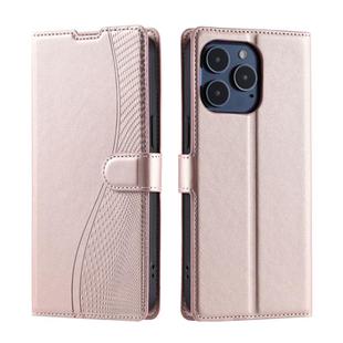 For iPhone 15 Pro Max Voltage Ultra-thin Dot Leather Phone Case(Rose Gold)