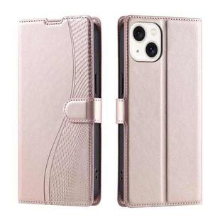 For iPhone 14 / 13 Voltage Ultra-thin Dot Leather Phone Case(Rose Gold)