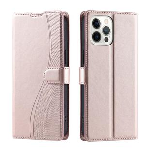 For iPhone 12 / 12 Pro Voltage Ultra-thin Dot Leather Phone Case(Rose Gold)