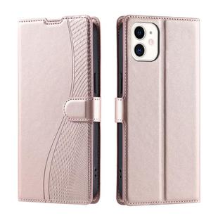 For iPhone 12 mini Voltage Ultra-thin Dot Leather Phone Case(Rose Gold)