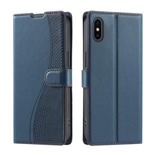 For iPhone X / XS Voltage Ultra-thin Dot Leather Phone Case(Blue)