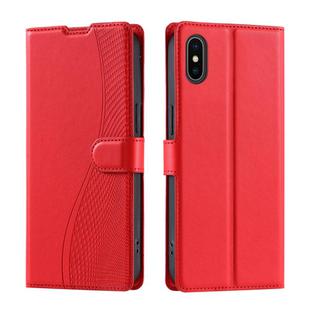 For iPhone XS Max Voltage Ultra-thin Dot Leather Phone Case(Red)