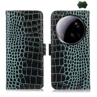 For Xiaomi 15 Ultra Crocodile Top Layer Cowhide Leather Phone Case(Green)