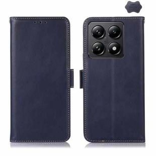 For Xiaomi 14T Magnetic Crazy Horse Texture Genuine Leather RFID Phone Case(Blue)