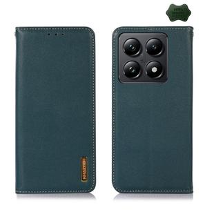 For Xiaomi 14T KHAZNEH Nappa Top Layer Cowhide Leather Phone Case(Green)