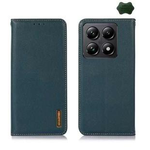 For Xiaomi 14T Pro KHAZNEH Nappa Top Layer Cowhide Leather Phone Case(Green)