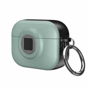 For AirPods Pro Camera Series PC + TPU Headset Shockproof Carbon Fibre Case(Light Green)