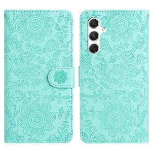 For Samsung Galaxy A05s Floral Embossed Pattern Leather Phone Case(Light Green)