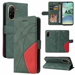 For Redmi A5 4G 173.3mm Dual-color Splicing Flip Leather Phone Case(Green)