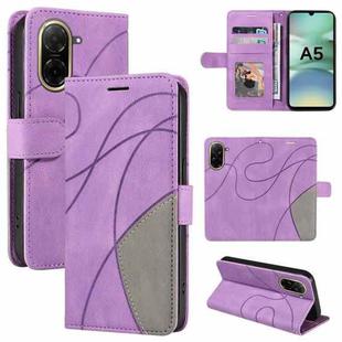 For Redmi A5 4G 173.3mm Dual-color Splicing Flip Leather Phone Case(Purple)