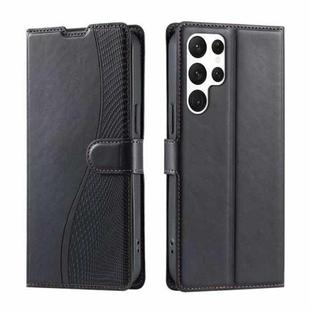 For Samsung Galaxy S23 Ultra 5G Voltage Ultra-thin Dot Leather Phone Case(Black)