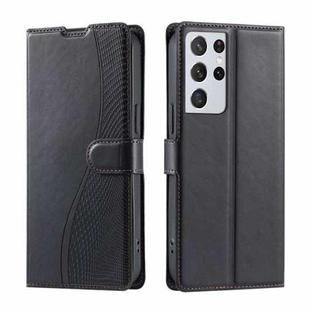 For Samsung Galaxy S21 Ultra 5G Voltage Ultra-thin Dot Leather Phone Case(Black)