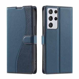 For Samsung Galaxy S21 Ultra 5G Voltage Ultra-thin Dot Leather Phone Case(Blue)