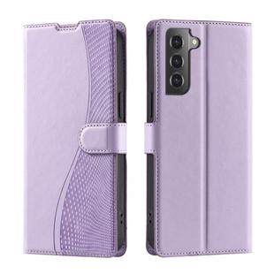 For Samsung Galaxy S21 5G Voltage Ultra-thin Dot Leather Phone Case(Purple)