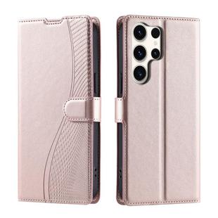 For Samsung Galaxy S25 Ultra 5G Voltage Ultra-thin Dot Leather Phone Case(Rose Gold)
