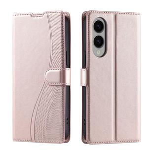 For Samsung Galaxy S25 Edge 5G Voltage Ultra-thin Dot Leather Phone Case(Rose Gold)