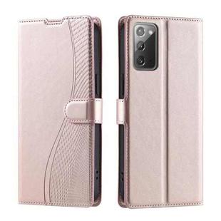 For Samsung Galaxy Note20 Voltage Ultra-thin Dot Leather Phone Case(Rose Gold)