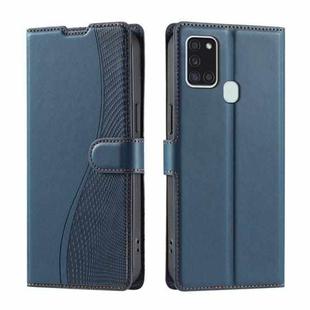 For Samsung Galaxy A21s Voltage Ultra-thin Dot Leather Phone Case(Blue)