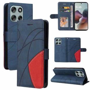 For Motorola Moto G56 5G Dual-color Splicing Flip Leather Phone Case(Blue)
