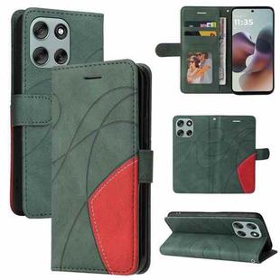 For Motorola Moto G56 5G Dual-color Splicing Flip Leather Phone Case(Green)