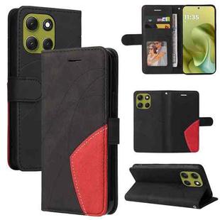 For Motorola Moto G86 5G Dual-color Splicing Flip Leather Phone Case(Black)